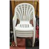 Image 1 : 4 STACKABLE WHITE PATIO CHAIRS