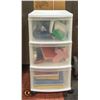 Image 1 : OFFICE SUPPLIES IN 3 TIER PLASTIC STORAGE CART