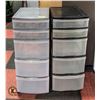 Image 1 : WHEELED PLASTIC DRAWER STORAGE- LOT OF 2
