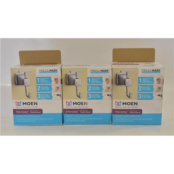 TRAY OF 3 NEW WALL COAT HANGERS