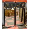 Image 1 : PAIR OF ORIENTAL MIRRORS 19" X 48"