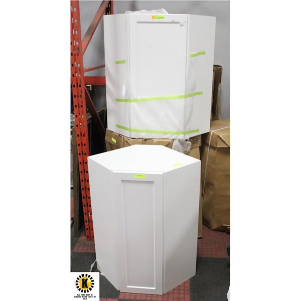 GROUP OF RESIDENTIAL CORNER CABINET / CUPBOARDS