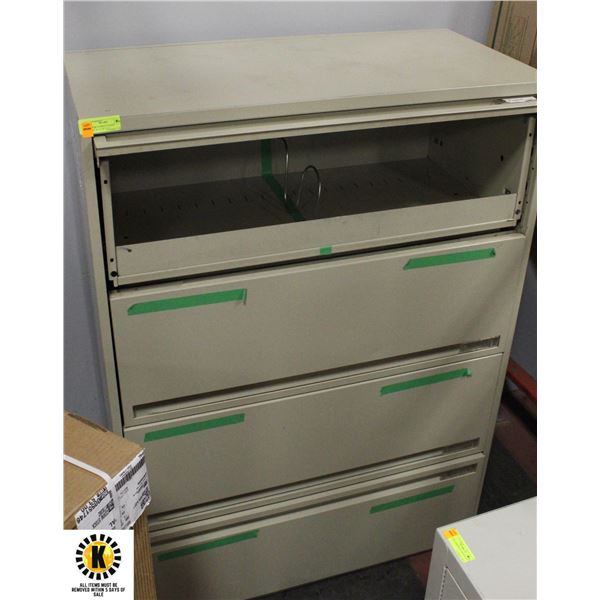 4 DRAWER LATERAL FILING CABINET 36" X 18" X 51"