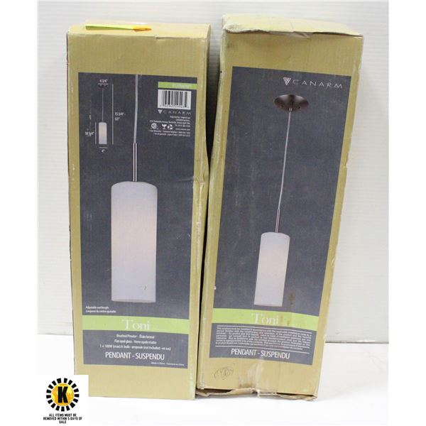 LOT OF 2 CANARM FIXED PENDANT LIGHTS