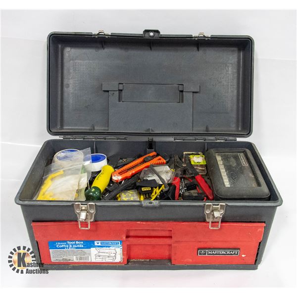 MASTERCRAFT TOOL BOX WITH CONTENTS