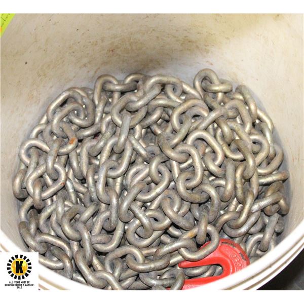 45' OF 1/4" CHAIN + HOOKS