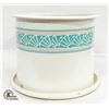 Image 1 : CERAMIC DECOR 12" PLANTER POT WITH DRIP TRAY