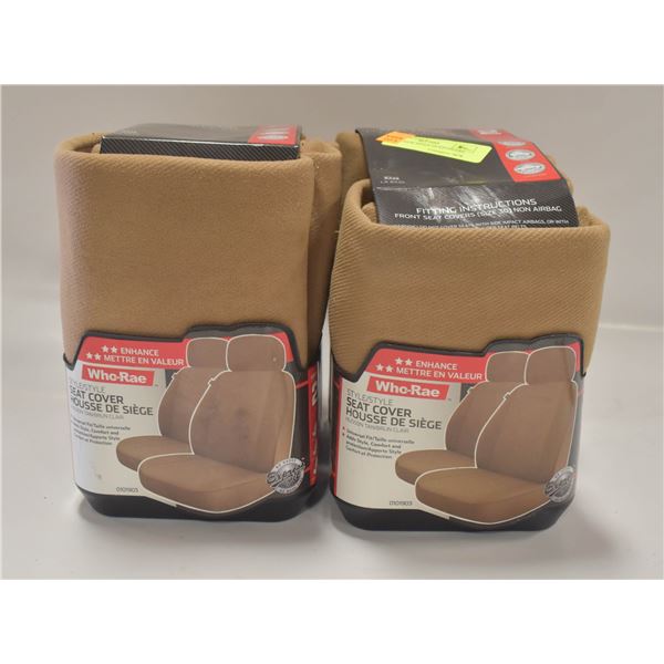 2 PAIRS NEW BEIGE SEATCOVERS