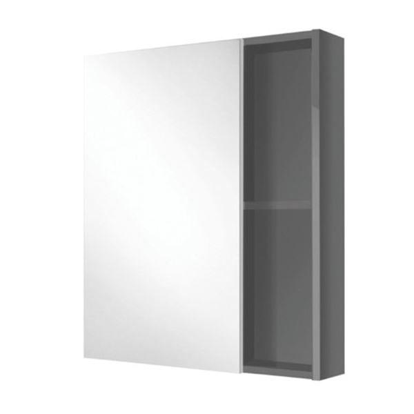 NEW FACTO HIGH GLOSS GREY MEDICINE CABINET