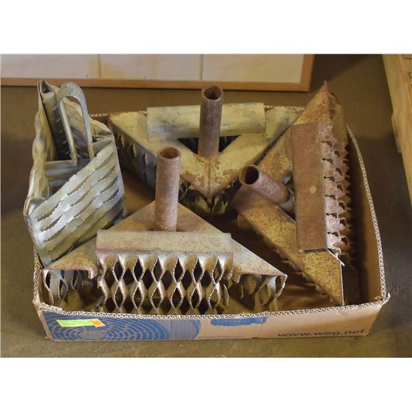 VINTAGE TIRE METAL WHEEL CHOCK 4PCS