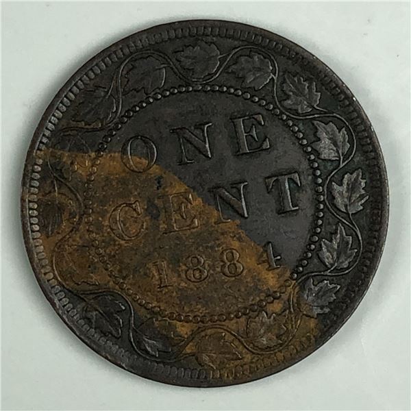 Canadian Large Cent 1884 Obverse 1 EF++