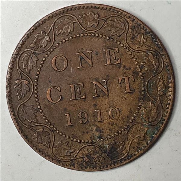 Canadian Large Cent 1910 EF+