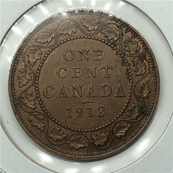 Canadian Large Cent 1912 EF+++