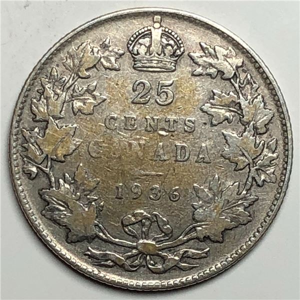1936 King George V 25 Cents