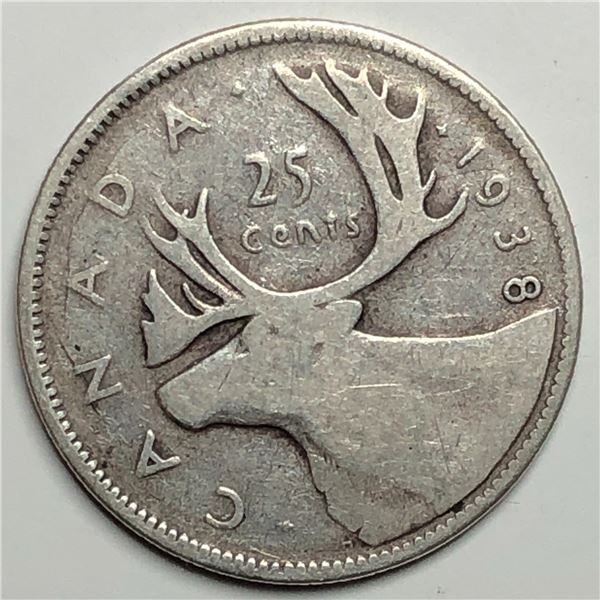 1938 King George VI 25 Cents