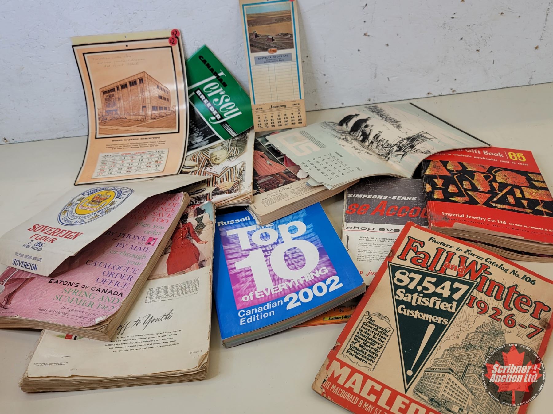 Collection of Ephemera MacLeod's Catalog; Eaton's Catalog; Calendar's