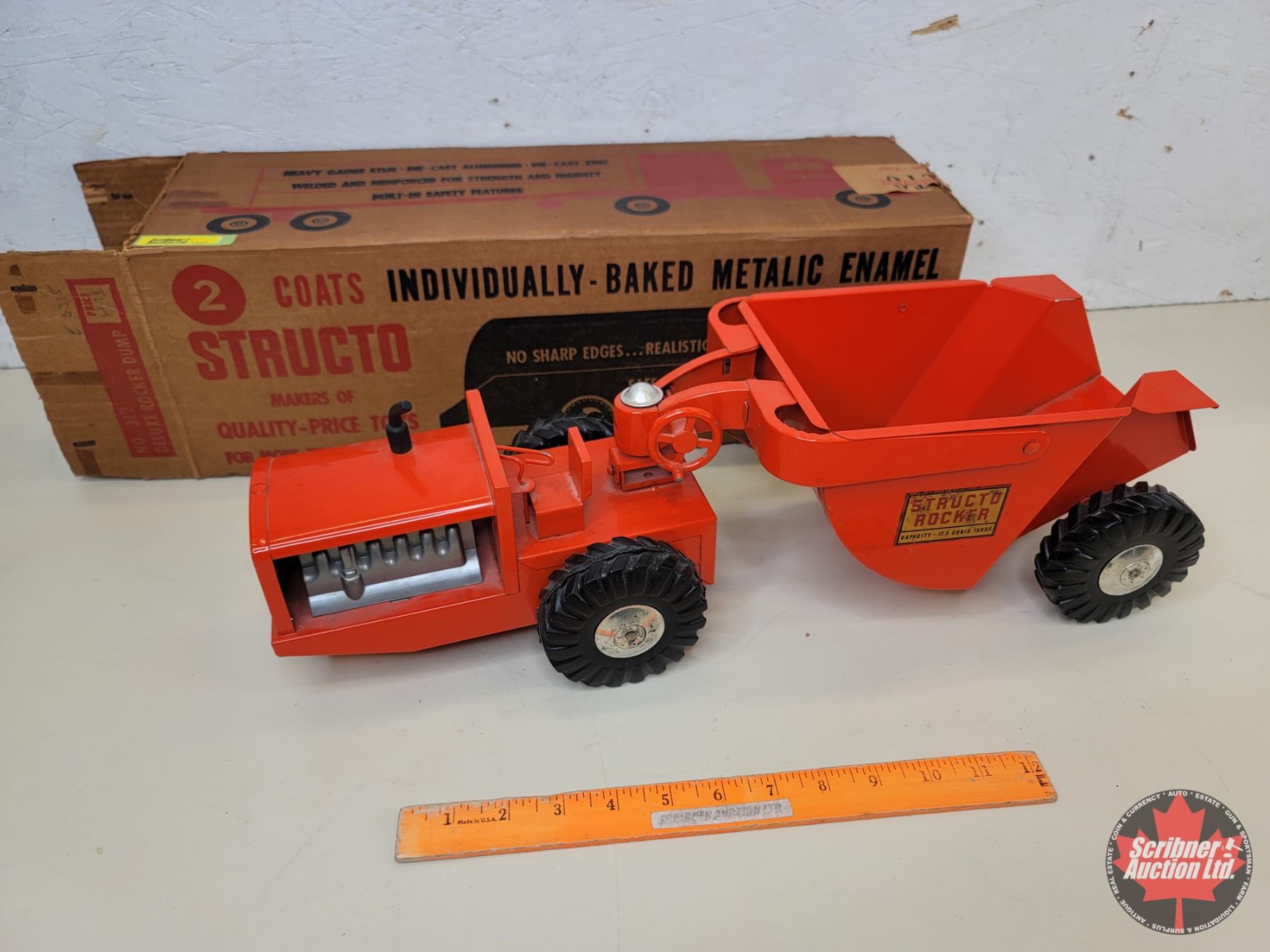Structo Rocker Toy STRUCTO TOY : Structo Rocker Tractor & Dump Trailer c/w Orig Box (Box ...