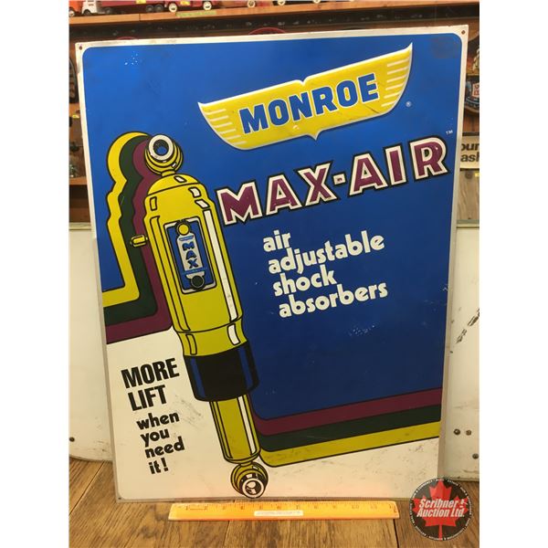 Single Sided Tin Sign "MONROE MAXAIR" "air adjustable shock absorbers