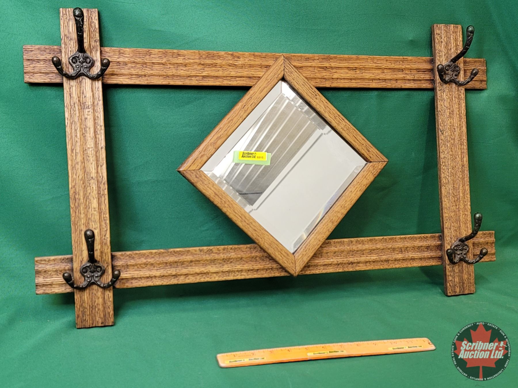 Hat Rack Mirror Decorative Entry Mirror / Hat-Coat Rack (Bevelled Mirror) (18