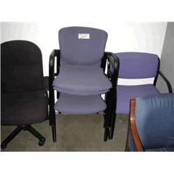 3 Haworth Improve Stacking Chairs (Blue)