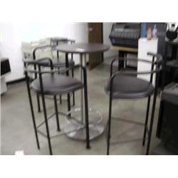 Black Bar Table with 3 Stools