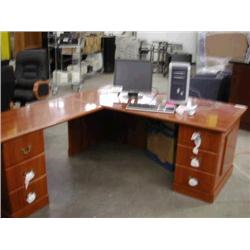 72"x36" Cherry Traditional Desk w 48" return
