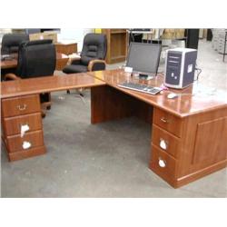 72"x36" Cherry Traditional Desk w 48" return