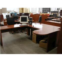 Cherry Corner Desk w/ Bullet Top