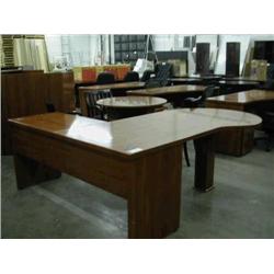 Cherry 80" P-Top Exec Desk