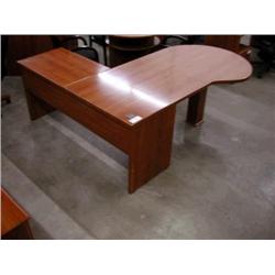 Cherry 80" P-Top Exec Desk