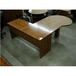 Cherry 80" P-Top Exec Desk