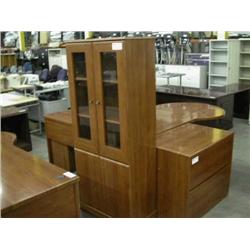 6' High Cherry Bookcase w/ Glassdoors