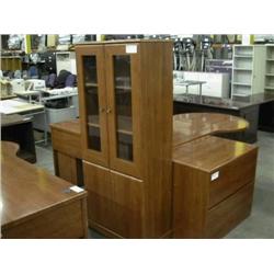 6' High Cherry Bookcase w/ Glassdoors