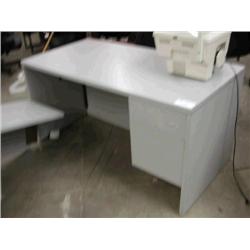 60" Gray Laminate Desk with Return
