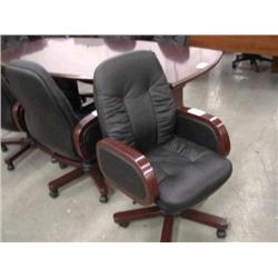 Mid-Back Black Leather Executive Chair