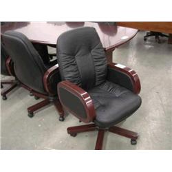 Mid-Back Black Leather Executive Chair