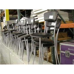 Black Leather Stacking Chair