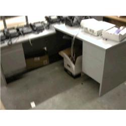 Gray Desk with Return