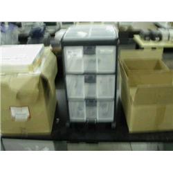 Box of hoses, New APC Batteries, Plastic Boxes