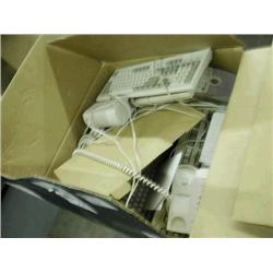 Box of Phones and Speakers