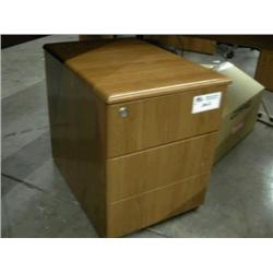 Maple Box/File Mobile Pedestal w/ Lock
