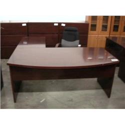 Mahogany 72"x36" Bow Front Executive Desk w/Return