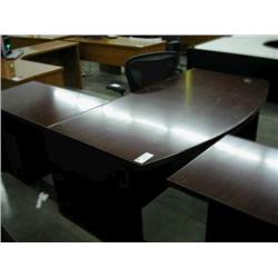 Mahogany 72"x36" Bow Front Executive Desk w/Return