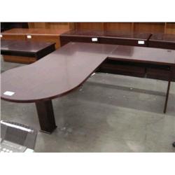 Mahogany P-Top Executive Desk