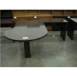 Mahogany P-Top Executive Desk