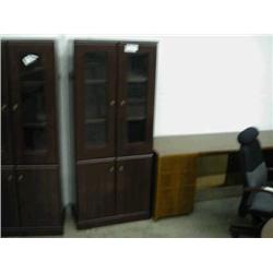Mahogany Bookcase with Glass Doors