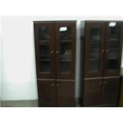 Mahogany Bookcase with Glass Doors