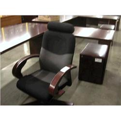 High Back Executive Chair w/ Cherry Arms