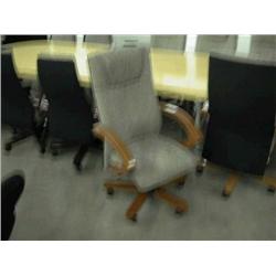 Beige/Black Conference Chair - Cherry Arms