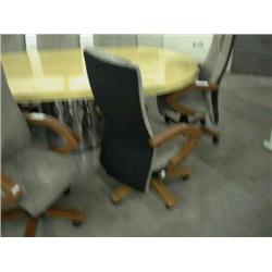 Beige/Black Conference Chair - Cherry Arms